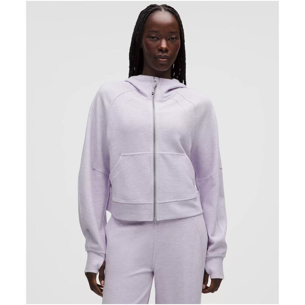 NWT Lululemon Scuba Oversized Full-Zip Hoodie Waffle Faint Lavender Sz XL/XXL